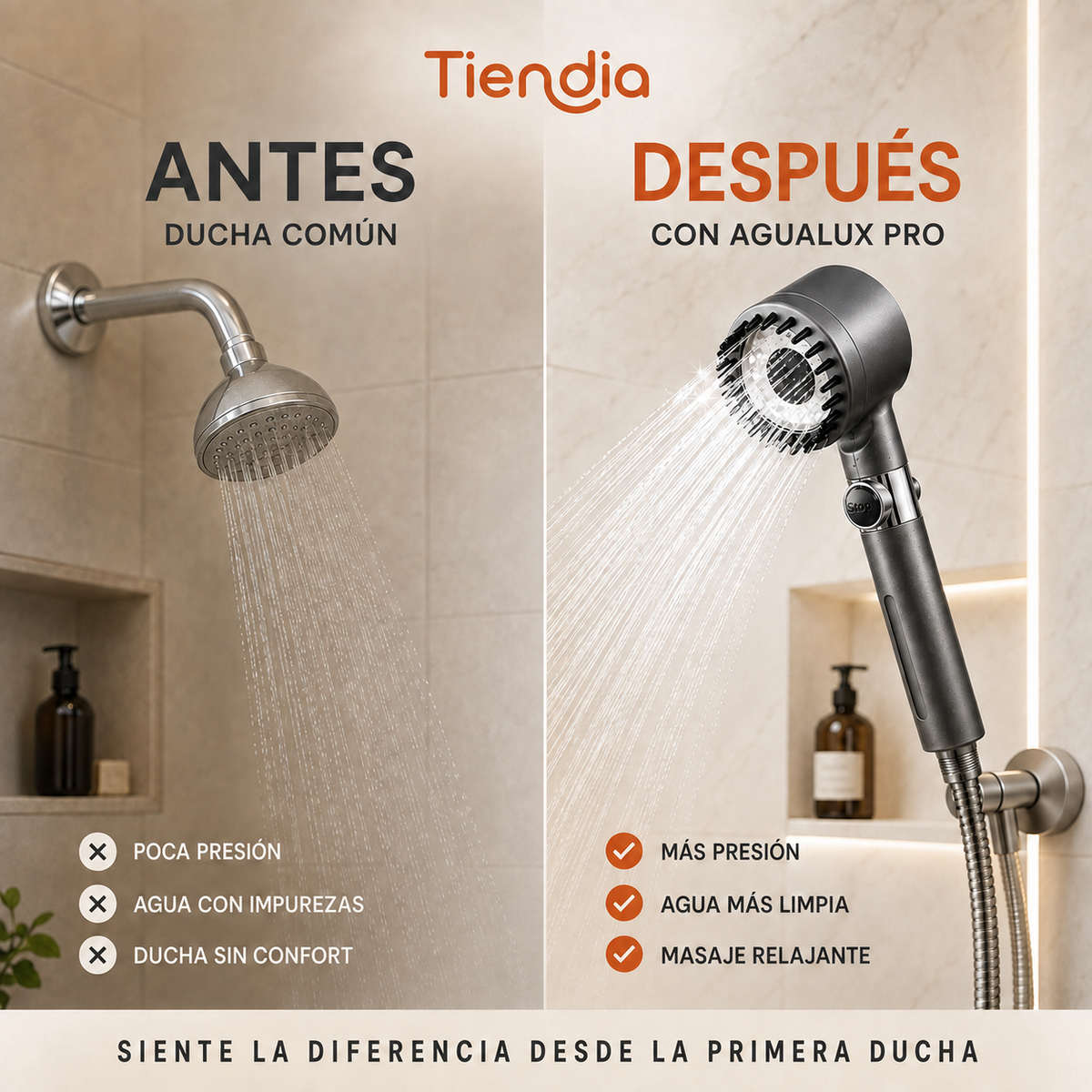 AquaLuxe Pro™ - Ducha de Alta Presión - ¡Adiós a las duchas sin presión!