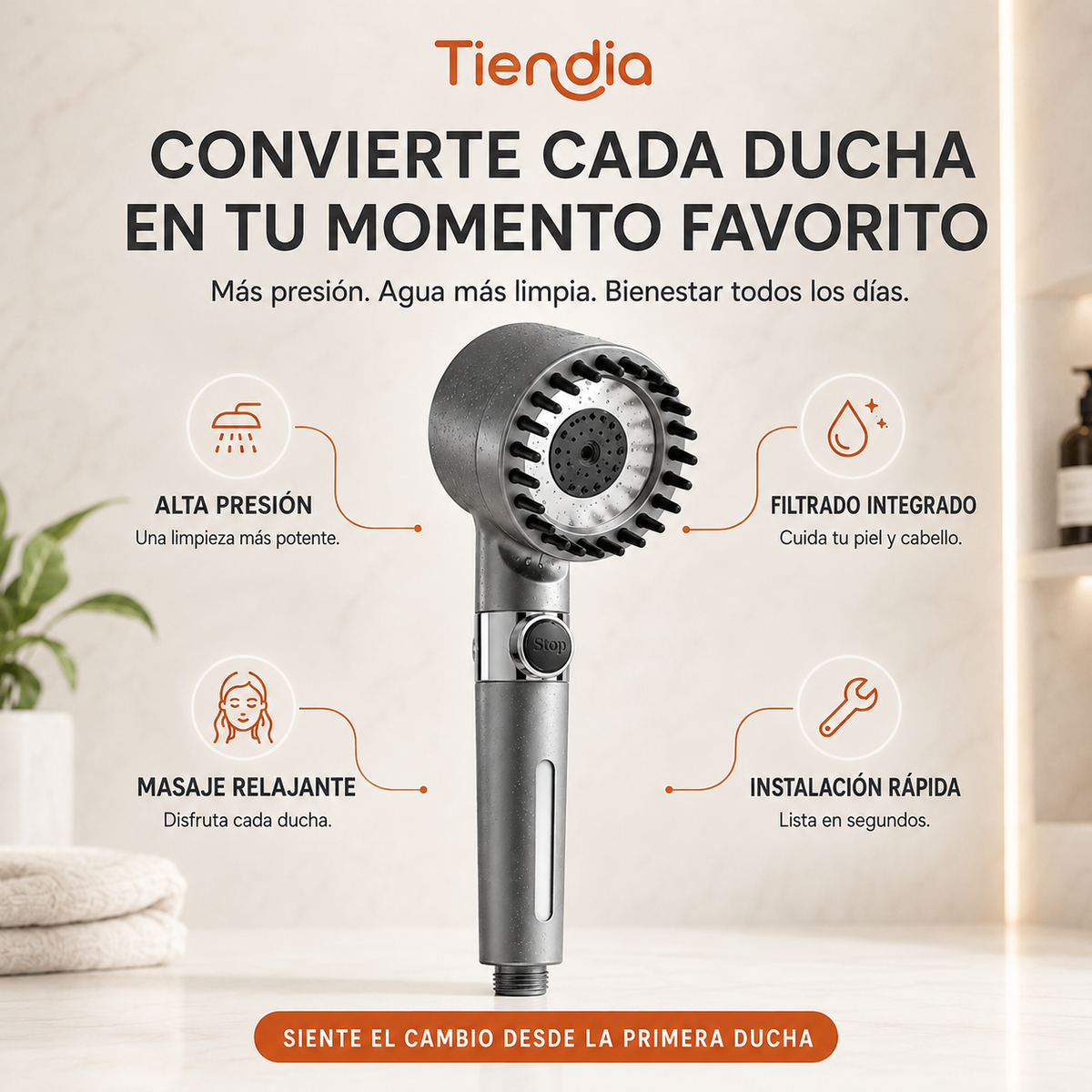 AquaLuxe Pro™ - Ducha de Alta Presión - ¡Adiós a las duchas sin presión!