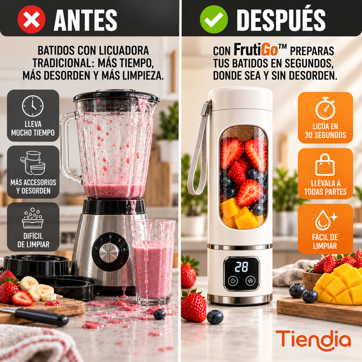 FrutiGo™ – Batidora Portátil 450ml